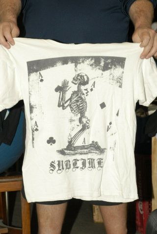 Sublime Rare T Shirt Medium Older Praying Skeleton Art Brad Nowell Ska Punk