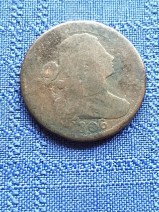 1806 Draped Bust Large Cent / Penny (1c).  Rare Year,  Low Mintage 300k Only