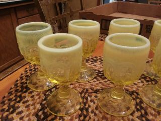 Rare Le Smith Moon And Stars Vaseline Goblets - 7 Total 6