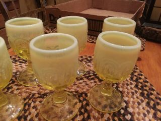 Rare Le Smith Moon And Stars Vaseline Goblets - 7 Total 7
