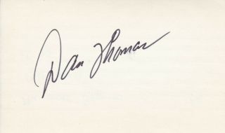 Dan Thomas Autograph Signed Vintage 1976 3x5 Index Card D80 Psa Very Rare