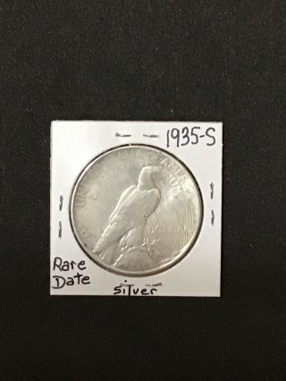 1935 S PEACE SILVER DOLLAR U.  S.  RARE KEY COIN 2