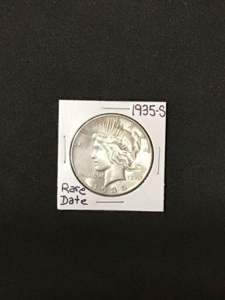 1935 S PEACE SILVER DOLLAR U.  S.  RARE KEY COIN 3