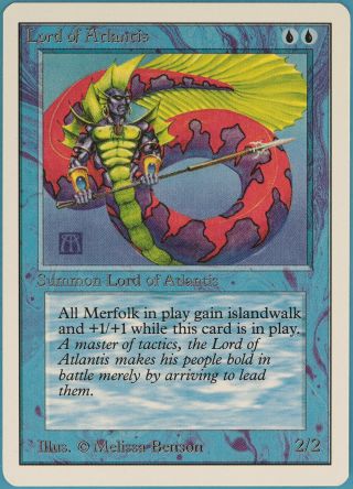Lord Of Atlantis Unlimited Nm - M Blue Rare Magic Gathering Card (79016) Abugames