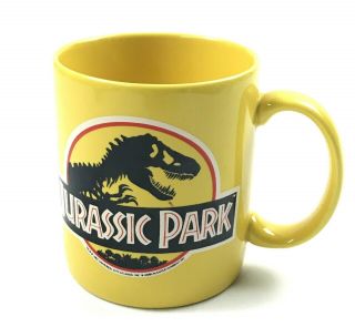 Rare Yellow Jurassic Park 12 Oz Coffee Mug Vintage 1992 By Dakin