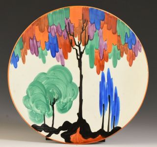 Clarice Cliff Rare Latona Tree 9 " Dished Plate C.  1930