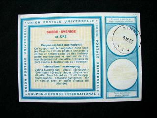1966 Sweden Kinna Rare Irc Upu International Reply Coupon 85 Ore