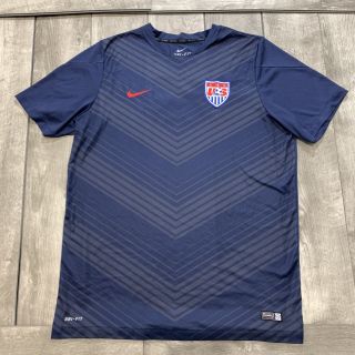 Rare United States Of America World Cup Usa Soccer Nike Training Navy Jersey Xl