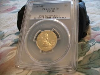 1997 W (f.  D.  R. ) Gold Commemorative $5 - Pcgs Ms 70 - A Perfect Rare Coin