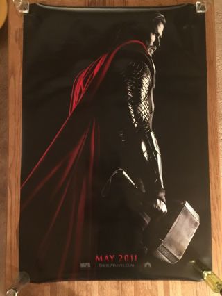 Thor Teaser Poster 27x40 Ds Marvel Rare Chris Hemsworth