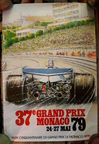 Official 1979 Monaco Formula 1 Grand Prix Poster (very Rare)