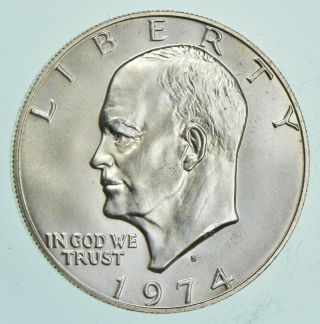 Specially Minted S Mark - 1974 - S - 40 Eisenhower Silver Dollar - Rare 098