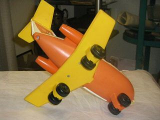 RARE/Vintage 1980 Fisher Price Little People Jet Airplane 2502 Yellow & Orange 3
