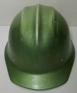 VINTAGE Rare Green ALUMINUM BULLARD 502 Hard Hat IRONWORKER 2