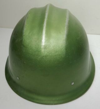 VINTAGE Rare Green ALUMINUM BULLARD 502 Hard Hat IRONWORKER 4