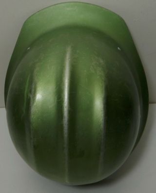 VINTAGE Rare Green ALUMINUM BULLARD 502 Hard Hat IRONWORKER 5