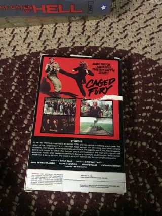 CAGED FURY WORLD PREMIERE RARE OOP VHS BIG BOX SLIP 3