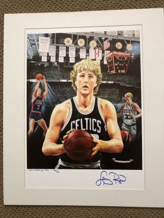 Rare 1992 Larry Bird Signed & Numbered Print 232/1000 By Allen Hackney,  18 " X24 "