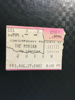 Vtg 1982 QUEEN Freddie Mercury Rock Concert Ticket Stub Myriad OKC Oklahoma RARE 2
