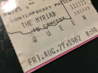 Vtg 1982 QUEEN Freddie Mercury Rock Concert Ticket Stub Myriad OKC Oklahoma RARE 4