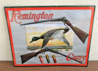 Rare 1990 Remington Guns Collectible Tin Sign 11” X 14”
