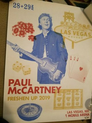 Paul Mccartney Freshen Up Tour Poster Las Vegas 46/300.  Beatles.  Rare