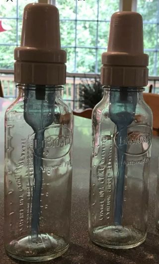 6 Dr Brown’s Rare Glass Bottles 8oz Complete with 2 sleeves (Pink OR Blue) 3