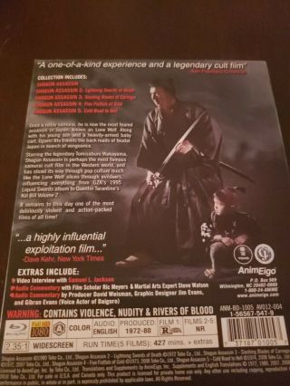 Shogun Assassin: 5 Film Collectors Set (Blu - ray Disc,  2012,  2 - Disc Set) Rare 2