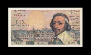 1.  2.  1962 Banque De France 10 Nf Francs Rare ( (aunc))