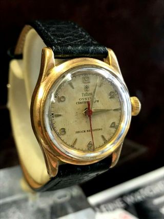 1931 TUDOR OYSTER CENTREGRAPH GOLD PLATED MENS VINTAGE WATCH RARE ROLEX 2