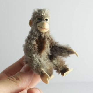 Rare Vintage Steiff Small Miniature Jocko Monkey Mohair Fully Jointed