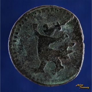 1880 Kingdom Of Cambodia 2 Pe (1/2 Fuang) Copper Coin Garuda Bird Rare