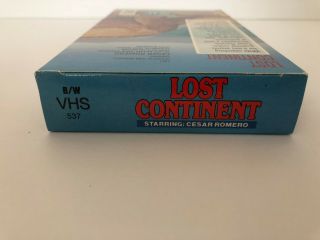 Lost Continent Rare & OOP Sci - Fi Movie Burbank Video Release VHS 4