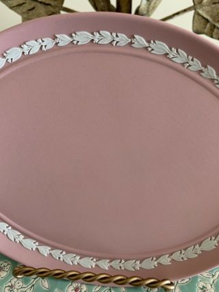 Wedgwood Miniature Mini Pink Jasperware Tea Tray for Tea Set Oval Rare 2