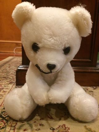 Vintage R.  Dakin Teddy Bear Plush Polar White Stuffed Animal 11 " Tall Rare 1977