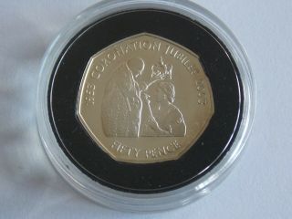 50p Fifty Pence 2003 Coronation Jubilee Silver Proof Rare Collectable Coin (f2)