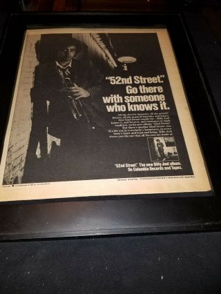 Billy Joel 52nd Street Rare Promo Poster Ad Framed