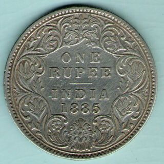 British India 1885 Victoria Empress One Rupee Silver Key Date Rare
