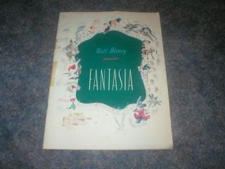 1940 Walt Disney Fantasia Broadway Program With Rare Ticket Pouch And Stub