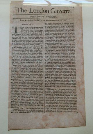 Early Rare 17th Century London Gazette 1680,  354 Years Old Newspaper,  Vg