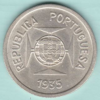 Portugese India Goa 1935 One Rupia Silver Extremely Rare Silver Coin