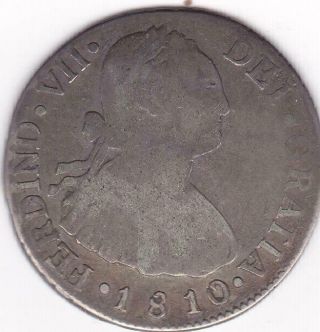 1810 Ng M Guatemala 2 Reales Charles Iv Spain Colonial Silver Coin Rare
