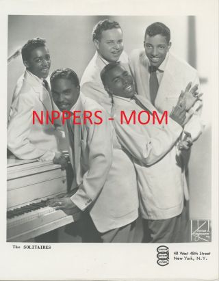 Rare The Solitaires Promo Photograph - 8 X 10 - Doo Wop Artists