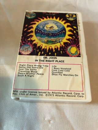 Dr.  John In The Right Place Rare Cassette Tape In Snap Case Record Club 1973