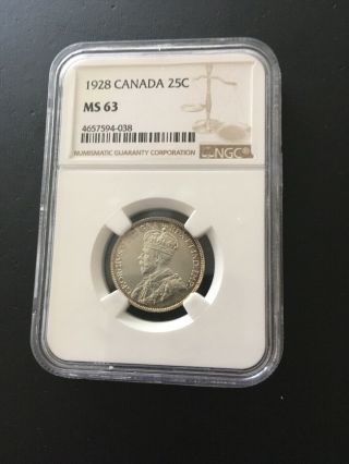 Canada Canadian Choice 1928 25 Cents Quarter Magnificent Coin Rare