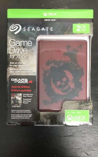 Seagate Game Drive For Xbox Gears Of War 4 Special Edition 2tb Very Rare