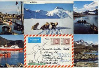 Falkland Is 1982 Incoming Conflict Period Airmail Letter Rare From Greenland