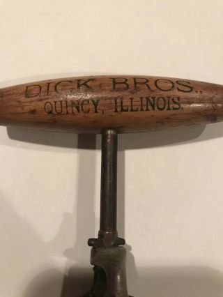 Quincy Dicks Beer Il Illinois Dick & Bros Brewery Corkscrew Opener Old Rare