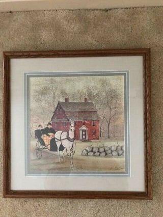 Framed Rare P.  Buckley Moss 1998 " Lovers Ride " Members Only Print Limited