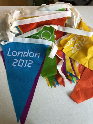 London 2012 Olympic Bunting Flags - Incredibly Rare Item.  70 Foot Long